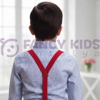 Erkek Çocuk Bayramlık Gömlek Beyaz-Mavi Renkli