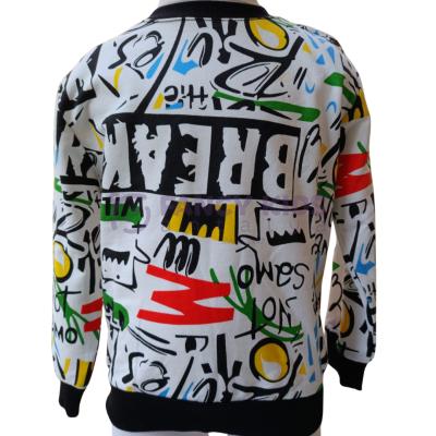 Erkek Çocuk Beyaz Sweatshirt Neon Baskılı Pamuklu