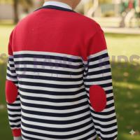 Erkek Çocuk Çizgili Triko Okul Hırkası – Önden Düğmeli, Uzun Kollu, Rahat ve Şık Model