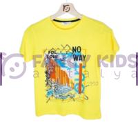 Erkek Çocuk Dijital Baskılı Sarı T-Shirt 