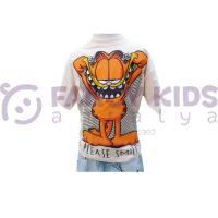 Erkek Çocuk Dijital Garfield Baskılı T-Shirt Bej