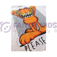 Erkek Çocuk Dijital Garfield Baskılı T-Shirt Bej