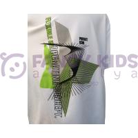 Erkek Çocuk Dijital Konsept Baskılı Beyaz T-Shirt