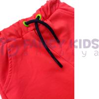 Erkek Çocuk Dinozor Baskılı İkili Takım – Turuncu Şortlu %100 Pamuk Yazlık Kombin