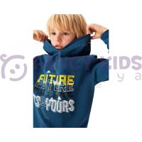 Erkek Çocuk Future Baskılı Mavi Kapüşonlu Eşofman Takımı