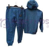 Erkek Çocuk Future Baskılı Mavi Kapüşonlu Eşofman Takımı