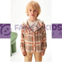 8-14 Yaş Erkek Çocuk Gömlek Oduncu Kapüşonlu SweatShirt