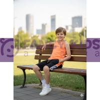 Erkek Çocuk İkili Takım Bimont Air Neon Baskılı Turuncu - Siyah  