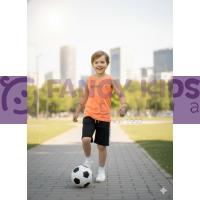 Erkek Çocuk İkili Takım Bimont Air Neon Baskılı Turuncu - Siyah  