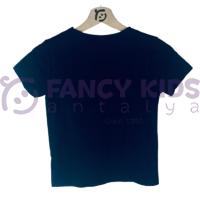 Erkek Çocuk İkili Takım Torba Cepli Siyah T-Shirt Deniz Kullanımına Uygun Cepli Turuncu Şort