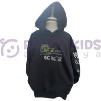 Erkek Çocuk Kapüşonlu Baskılı Siyah Sweatshirt - Cepli, Pamuklu, Rahat Kullanım