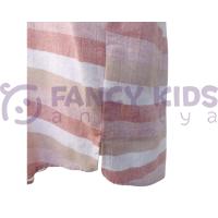 Erkek Çocuk Kapüşonlu Kahverengi Çizgili Gömlek – %100 Pamuk, Esnek ve İnce Kumaş