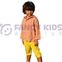 Erkek Çocuk Kapüşonlu Kanguru Cepli Pamuk Gömlek – Yumuşak Kumaş, Katlanabilir Kol