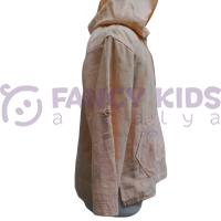 Erkek Çocuk Kapüşonlu Kanguru Cepli Pamuk Gömlek – Yumuşak Kumaş, Katlanabilir Kol
