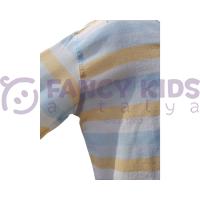 Erkek Çocuk Kapüşonlu Mavi Çizgili Gömlek – %100 Pamuk, Esnek ve İnce Kumaş