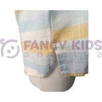 Erkek Çocuk Kapüşonlu Mavi Çizgili Gömlek – %100 Pamuk, Esnek ve İnce Kumaş