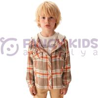 Erkek Çocuk Kapüşonlu Oduncu Gömlek Sweatshirt – Yumuşak ve Sıcak Tutan Hırka Model