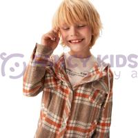 Erkek Çocuk Kapüşonlu Oduncu Gömlek Sweatshirt – Yumuşak ve Sıcak Tutan Hırka Model