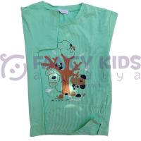 Erkek Çocuk Koala Baskılı Mint T-Shirt Bağcıklı Lastikli Şort İkili Takım
