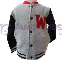 Erkek Çocuk Kolej Mont Gri Siyah W Nakışlı Şardonlu Tam Kalıp