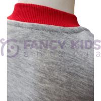 Erkek Çocuk Kolej Mont Gri Siyah W Nakışlı Şardonlu Tam Kalıp