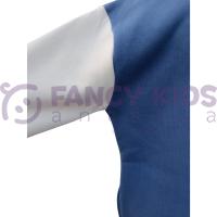 Erkek Çocuk Kolej Mont Mavi - Krem W Nakışlı Şardonlu Tam Kalıp