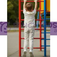 Erkek Çocuk Krem Renk Lastikli Paçalı Cepli Eşofman Altı