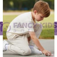 Erkek Çocuk Krem Renk Lastikli Paçalı Cepli Eşofman Altı