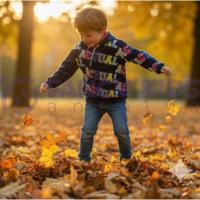 Erkek Çocuk Lacivert Baskılı Kapüşonlu Sweatshirt – Rahat Kalıp, Uzun Kollu, Dokuma Kumaş