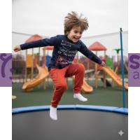 Erkek Çocuk Lacivert Kiremit Baskılı Sweatshirt İkili Takım | %100 Pamuk Üst – Rahat Kesim Eşofman Altı