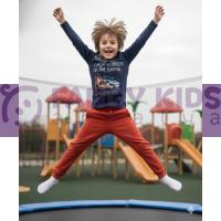 Erkek Çocuk Lacivert Kiremit Baskılı Sweatshirt İkili Takım | %100 Pamuk Üst – Rahat Kesim Eşofman Altı