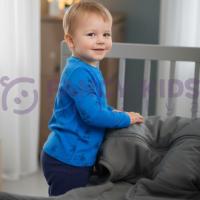 Erkek Çocuk Mavi Pamuklu Pijama Takımı Palmiye Desenli Esnek Kumaş