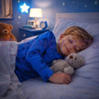 Erkek Çocuk Mavi Pamuklu Pijama Takımı Palmiye Desenli Esnek Kumaş