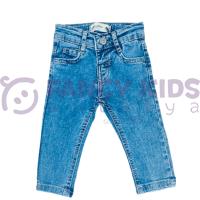 Erkek Çocuk Mavi Skinny Denim Kot Pantolon – Kemerli, Düğmeli, 5 Cepli