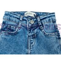 Erkek Çocuk Mavi Skinny Denim Kot Pantolon – Kemerli, Düğmeli, 5 Cepli