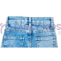 Erkek Çocuk Mavi Skinny Denim Kot Pantolon – Kemerli, Düğmeli, 5 Cepli