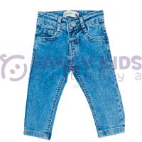 Erkek Çocuk Mavi Skinny Denim Kot Pantolon – Kemerli, Düğmeli, 5 Cepli