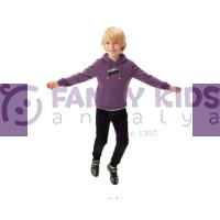 Erkek Çocuk Mor Kapüşonlu Kanguru Cepli Sweatshirt – Pamuklu, Neon Baskı Detaylı