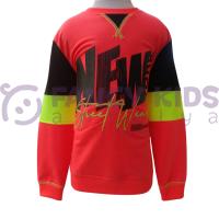 Erkek Çocuk Neon Nar Çiçeği Baskılı Sweatshirt – Pamuklu Yumuşak Kumaş, Tam Kalıp