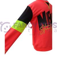 Erkek Çocuk Neon Nar Çiçeği Baskılı Sweatshirt – Pamuklu Yumuşak Kumaş, Tam Kalıp
