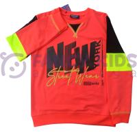Erkek Çocuk Neon Nar Çiçeği Baskılı Sweatshirt – Pamuklu Yumuşak Kumaş, Tam Kalıp