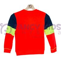 Erkek Çocuk Neon Nar Çiçeği Baskılı Sweatshirt – Pamuklu Yumuşak Kumaş, Tam Kalıp