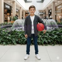 Erkek Çocuk Okul Hırkası Koyu Gri Antrasit – %100 Pamuk, V Yaka, Uzun Kollu