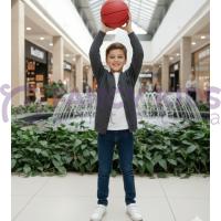 Erkek Çocuk Okul Hırkası Koyu Gri Antrasit – %100 Pamuk, V Yaka, Uzun Kollu