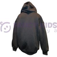 Erkek Çocuk Siyah Kapüşonlu Fermuarlı Baskısız Sweatshirt