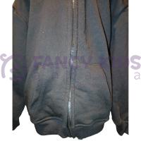 Erkek Çocuk Siyah Kapüşonlu Fermuarlı Baskısız Sweatshirt
