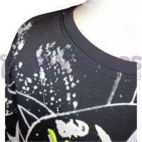 Erkek Çocuk Siyah Sweatshirt Neon Kabartma Baskılı Pamuk Kumaş