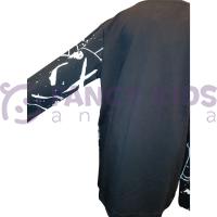 Erkek Çocuk Siyah Sweatshirt Neon Kabartma Baskılı Pamuk Kumaş