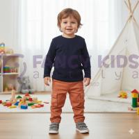 Erkek Çocuk Somon Pantolon Kargo Cepli Ayarlanabilir Lastikli