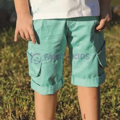 6-48 Ay Erkek Çocuk Şort Turkuaz Kargo Cepli